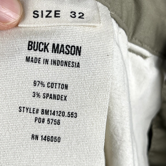 Buck Mason Officer Pant Mens 32x28 Tan Beige Chino Straight Fit Casual Preppy - Picture 11 of 14